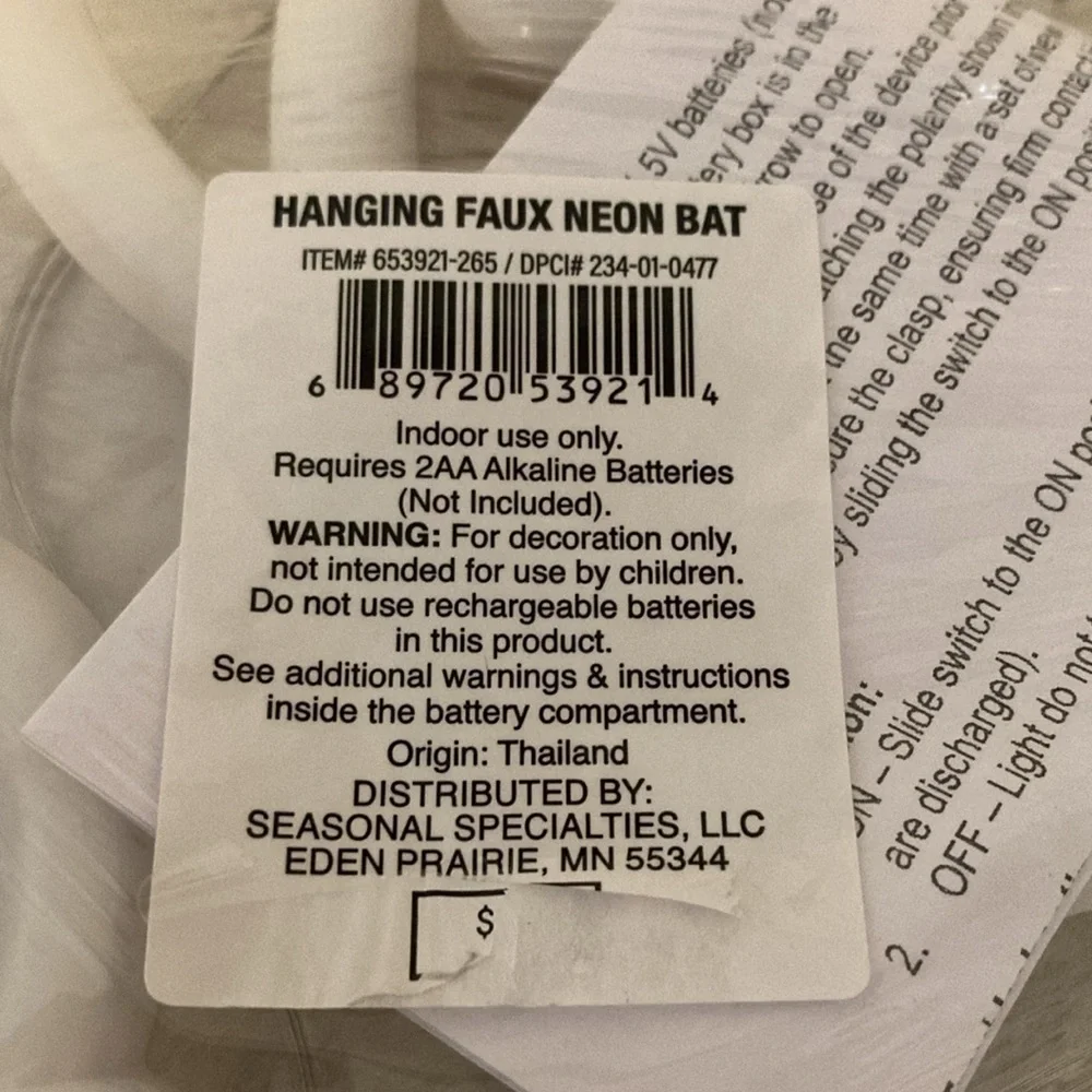 Target BP Hanging Faux Neon Bat